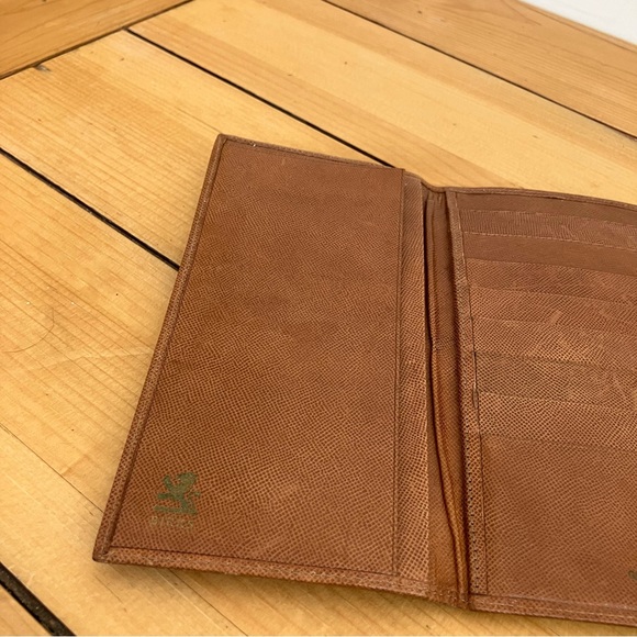 Birks Genuine Kid Leather Wallet Tan Tri-Fold Organizer Clutch Multi-Pocket - Picture 6 of 10